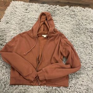 Brown zip up